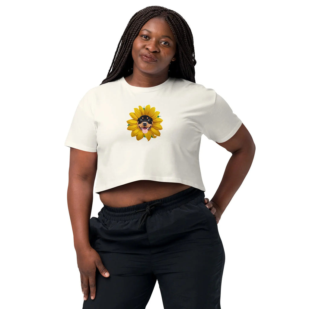Sunflower Rottweiler Women’s Crop Top Rottiewear