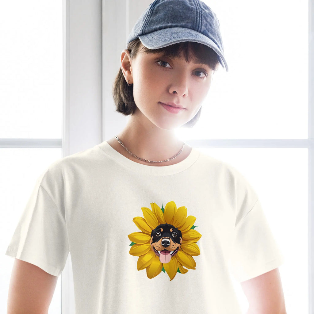 Sunflower Rottweiler Women’s Crop Top Rottiewear